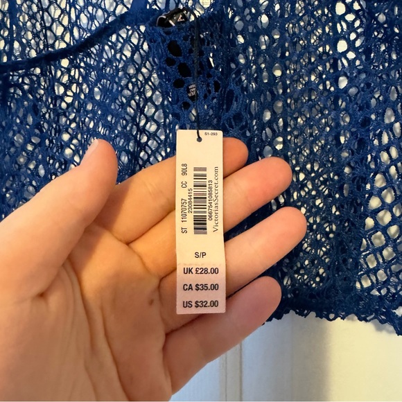 Victoria's Secret Blue Fishnet Lace Cropped Camisole | New with Tags 0338 - Picture 5 of 6